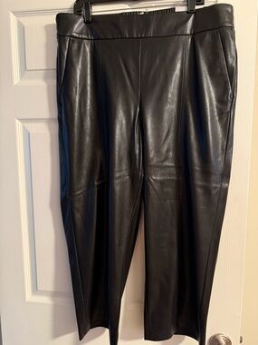 Chico's Black Faux Leather Crop Pants